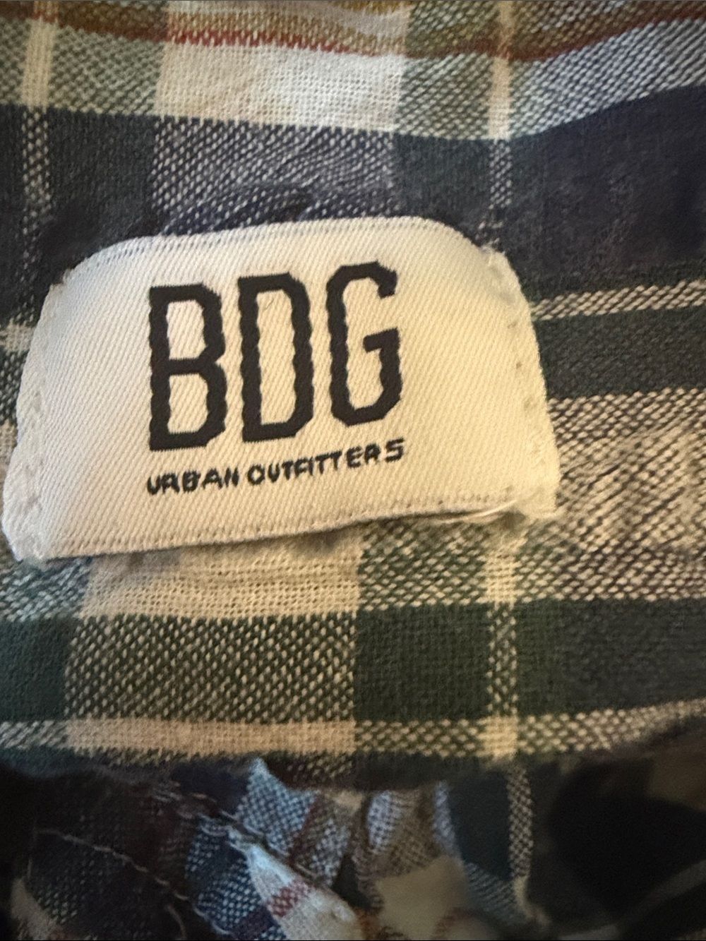 BDG by Urban Outfitters Addison Check Button-Up Plaid Cotton Shirt Blue Size M - Picture 7 of 8